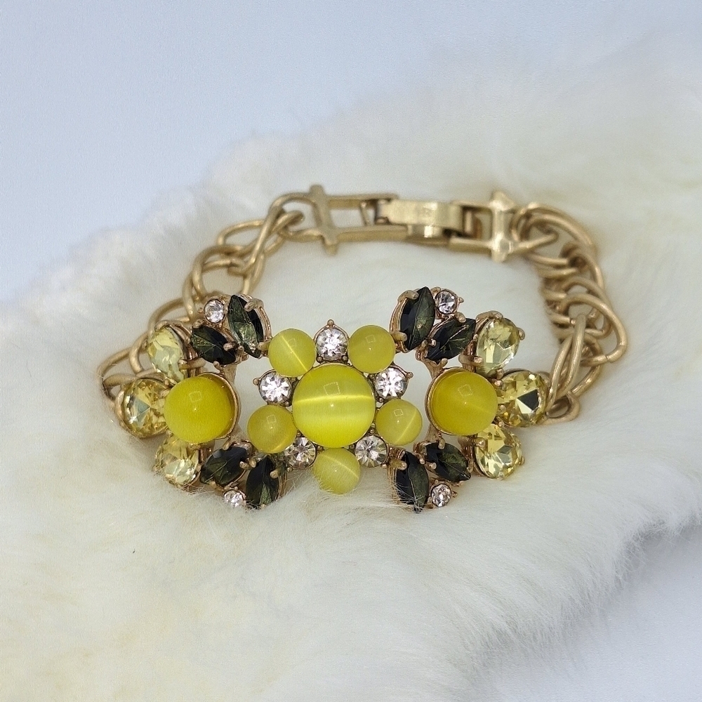 Banana Republic Gold Tone Jeweled Link Bracelet - Picture 15 of 15